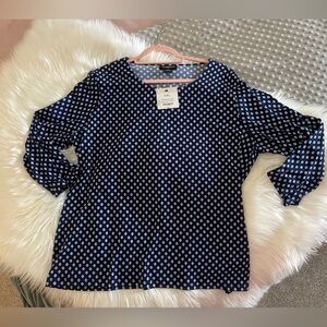 Liz Claiborne navy blouse NWT - XXL
